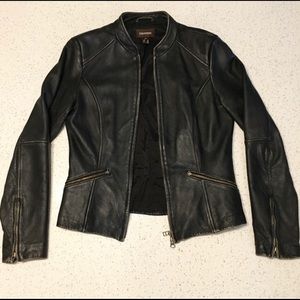 EUC Danier Moto Zip Up Leather Jacket
